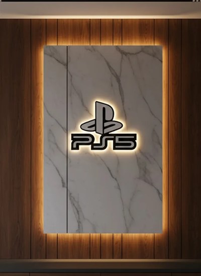 PS5 Logo Dekoratif Duvar Süsü Oyun Odası ve Salon Uyumu
