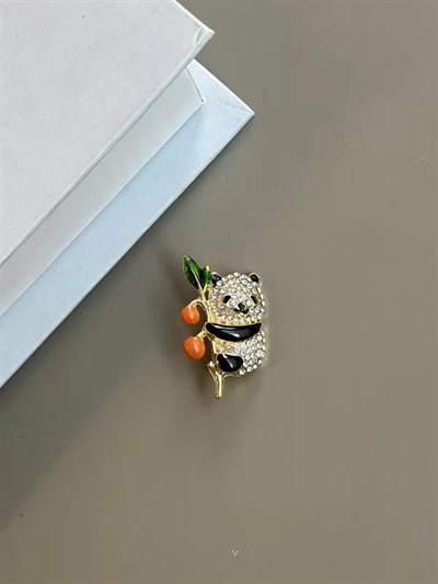 Panda Broş - Beyaz