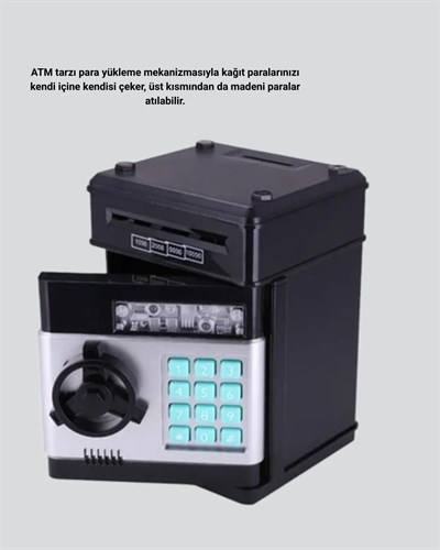 Para Kasası Görünümlü Elektronik Şifreli Kumbara