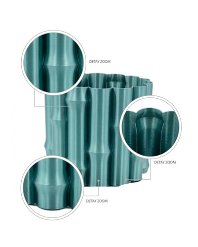 Parlak Yeşil Dekoratif Vazo Modern Tasarım Şık Masa Üstü Aksesuar