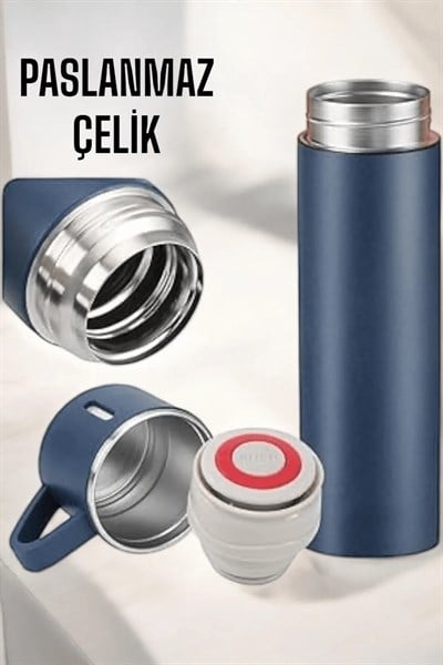Paslanmaz Çelik 3’lü Termos Seti Vakumlu ve 8 Saat Isı Koruma