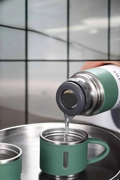 Paslanmaz Çelik 3’lü Termos Seti Vakumlu ve 8 Saat Isı Koruma