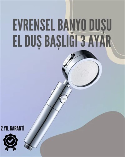 Paslanmaz Çelik Çok Fonksiyonlu El Duş Başlığı – 3 Modlu Püskürtme Seçeneği