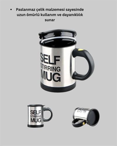 Paslanmaz Çelik Kendi Kendini Karıştıran Akıllı Kupa – Isı Yalıtımlı