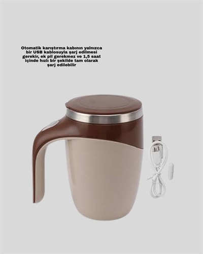 Paslanmaz Çelik Şarjlı Karıştırma Kupa – Otomatik Manyetik Blender Fincan