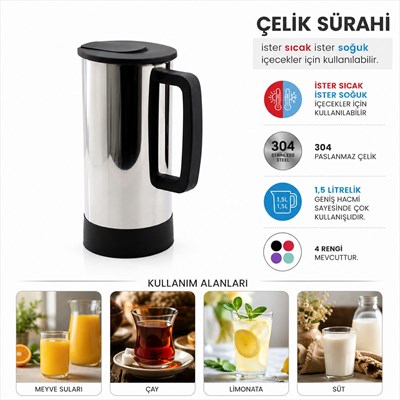 Paslanmaz Çelik Sürahi - Sıcak & Soğuk
