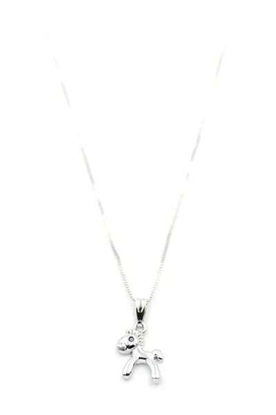 Peluş At Figürü Kolye - Gümüş