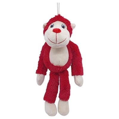 Peluş Maymun 40 cm - Yumuşak Peluş - G5501 - Kırmızı