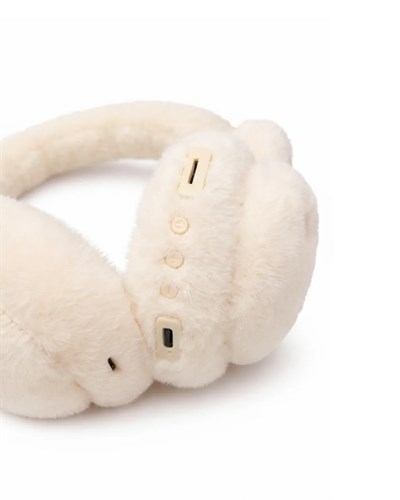 Peluş Tavşan Kulaklı Bluetooth Kulaklık Kablosuz Müzik ve TF Kart Destekli