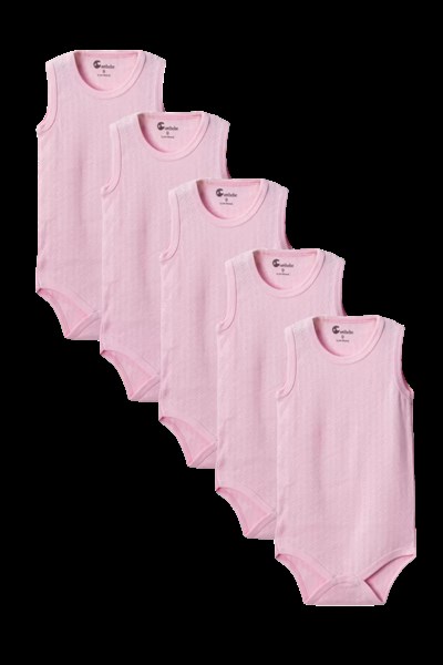 Pembe Askılı Body Zıbın 7-12 YAŞ Çocuklar İçin (5 ADET) Alttan Çıtçıtlı Özel Gereksinimli-D