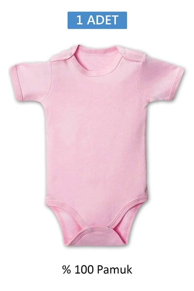 Pembe Yarım Kol Body Zıbın 2-7 YAŞ Çocuklar İçin (1 ADET) Alttan Çıtçıtlı Özel Gereksinimli