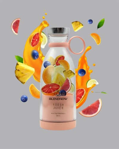 Pembe ve Beyaz Renk Seçenekli Mini Boy Meyve Sıkıcı