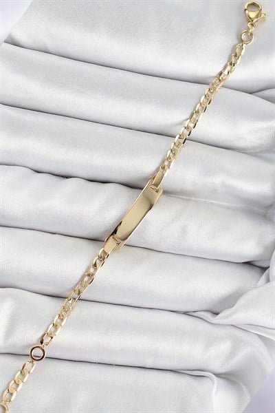 Pirinç Dikdörtgen Model Gold Renk Xuping Bebek Künyesi