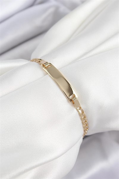 Pirinç Dikdörtgen Model Gold Renk Xuping Bebek Künyesi