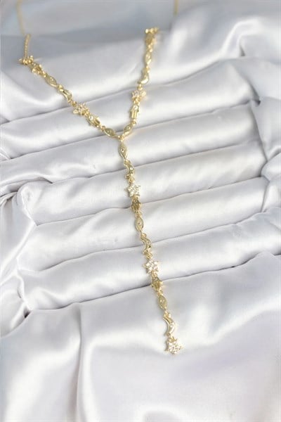 Pirinç Gold Renk Kadın Manifest Kolye