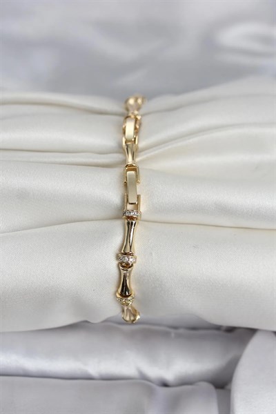 Pirinç Gold Renk Kemik Model Kadın Bileklik