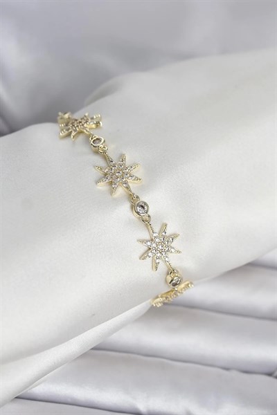 Pirinç Gold Renk Kutup Yıldızı Model Kadın Bileklik