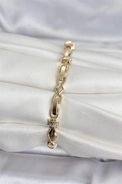 Pirinç Gold Renk Sütun Model Kadın Bileklik