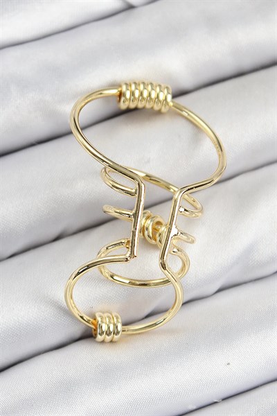 Pirinç Halkalı Model Gold Renk Kıkırdak Küpe