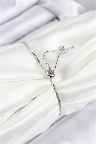 Pirinç Zirkon Taşlı Daire Model Gümüş Renk Asansörlü Kadın Bileklik