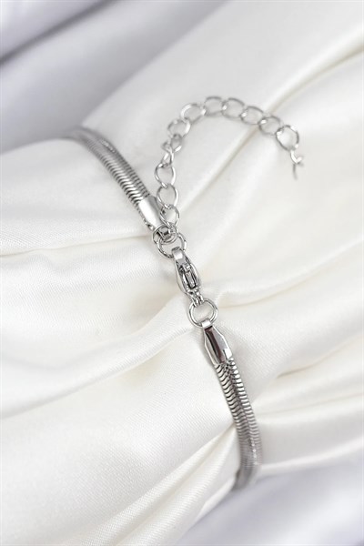 Pirinç Zirkon Taşlı Yıldız Model Gümüş Renk Kadın Bileklik