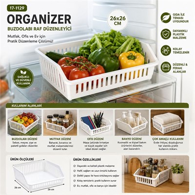Plastik Çok Amaçlı Organizer 26x26 cm