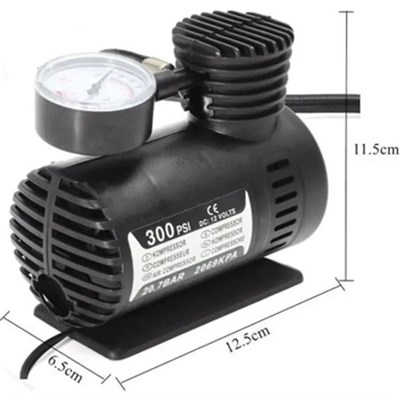 Plastik Gövdeli Siyah Mini Hava Kompresörü