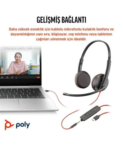 Poly BW 3225 USB-C HS +3.5mmP +USB-C/A