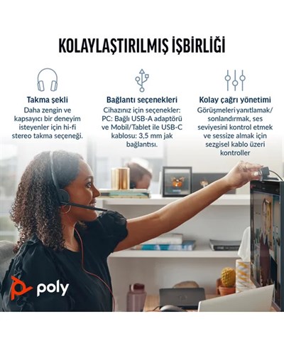 Poly BW 3225 USB-C HS +3.5mmP +USB-C/A