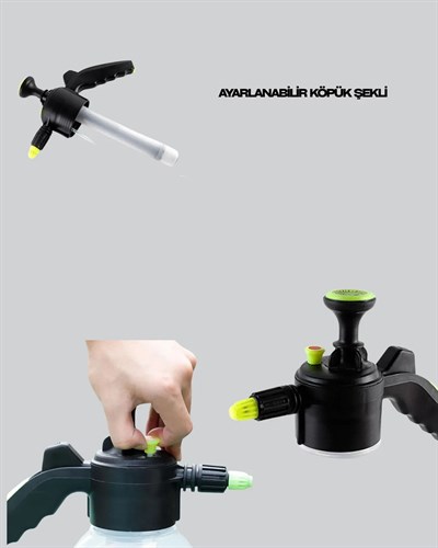 Pompalı Köpük Püskürtücü 2 Litre Dayanıklı Manuel Basınçlı Yıkama Şişesi