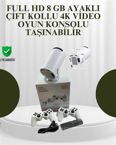 Portatif 4K Projeksiyon – 4.000 Uygulama, Kablosuz Yansıtma ve Bluetooth 5.0