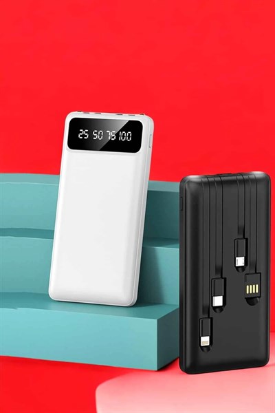 Powerbank 20.000 Mah LCD Ekran USB Lightning Type-C Uyumlu İOS ve Android