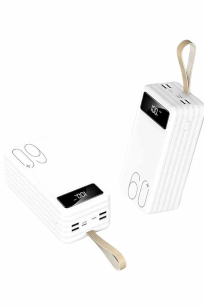 Powerbank 60.000 Mah Taşınabilir Şarj Hızlı El Fenerli Dijital Göstergeli