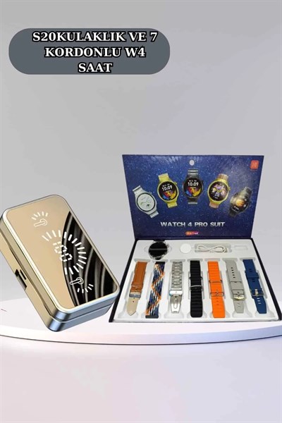 Powerbank Aynalı Bluetooth Kulaklık Ve Akıllı Saat Seti ANC Özelliği Dokunamatik