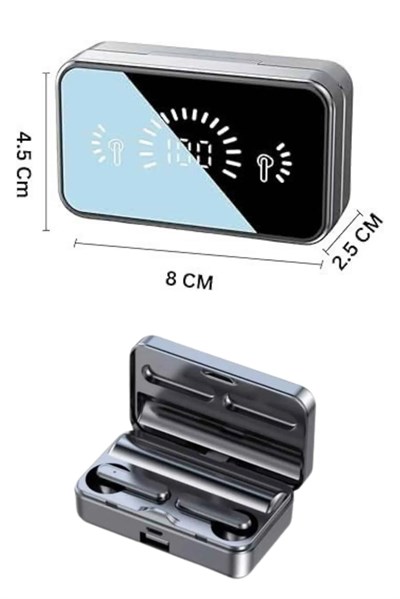 Powerbankli Bluetooth Kulaklık Yüksek Ses Aynalı Çift Dijital Gösterge Ekranı