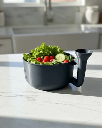 Pratik Sebze Yıkayıcı Süzgeçli Hazneli Ergonomik Saplı Mutfak Yardımcısı