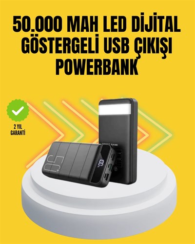 Profesyonel 50.000 mAh Powerbank – Aynı Anda Birden Fazla Cihaz Şarj Eden, Dayanıklı ve Güvenli Taşınabilir Şarj Cihazı