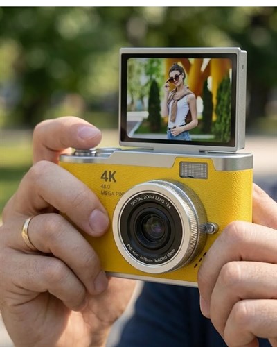 Profesyonel Çekim İçin 48 MP Dijital Kamera Flip Screen 18x Zoom Uzun Pil Ömrü