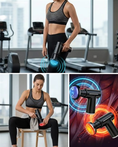 Profesyonel Derin Doku Masaj Aleti 6 Başlık 1800 mAh Batarya