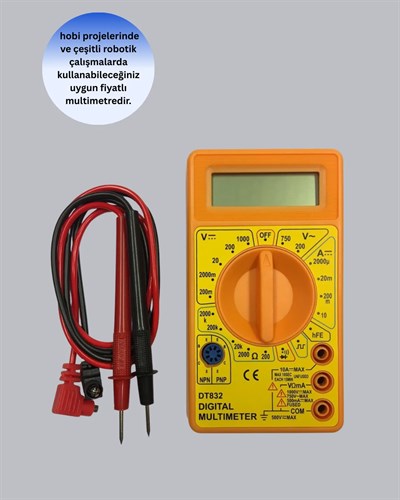 Profesyonel Dijital Multimetre Volt Amper Direnç Ölçümü