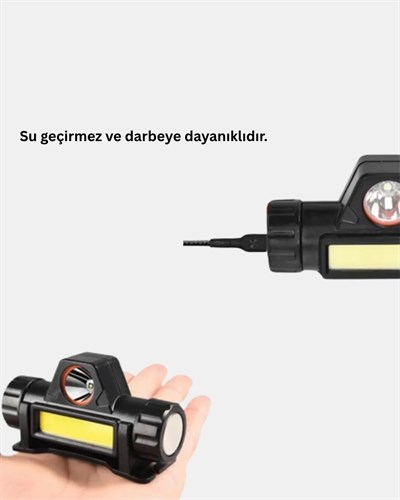 Profesyonel Şarjlı LED Kafa Lambası – Uzun Mesafe + Ortam Aydınlatması