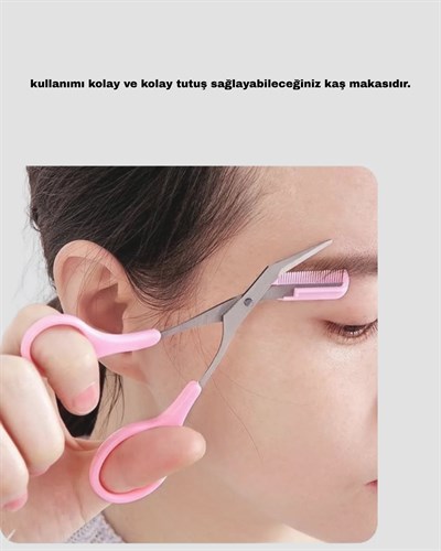 Profesyonel Taraklı Kaş Makası – Evde ve Salon Kullanımına Uygun