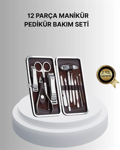 Profesyonel Tırnak Bakım Seti Çelik Aletli Şık Deri Çantalı