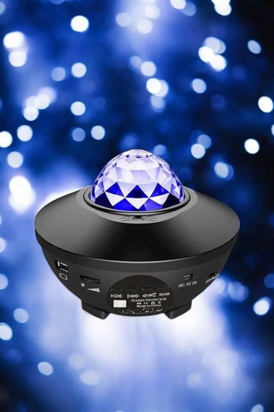 Projektör Yıldız Gece Lambası Disko Topu Bluetooth Bağlantılı Taşınabilir Şarjlı