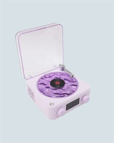 Projektörlü Gece Lambalı Retro Hoparlör – Taşınabilir Bluetooth Speaker