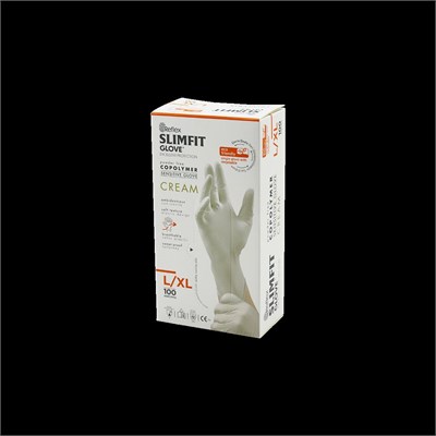 Pudrasız Nitril Muayene Eldiveni L-XL 100lü (Krem)