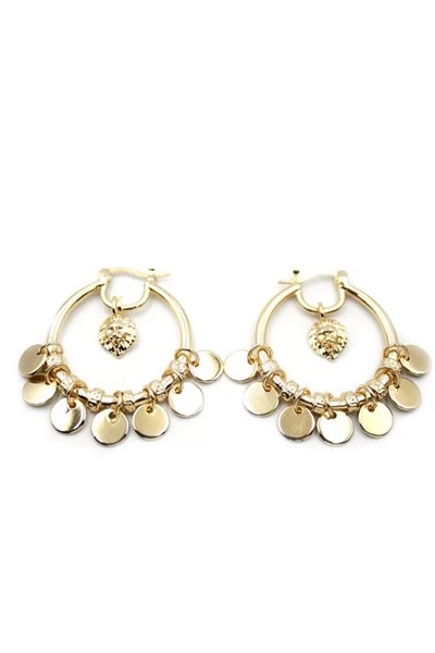 Pullu Halka Küpe - Altın