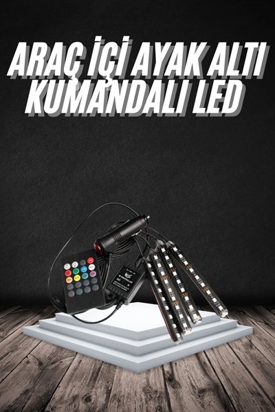 RGB Işıklı Araç İçi Aydınlatma Kumandalı 12li Led Işık Renk Değiştirebilen