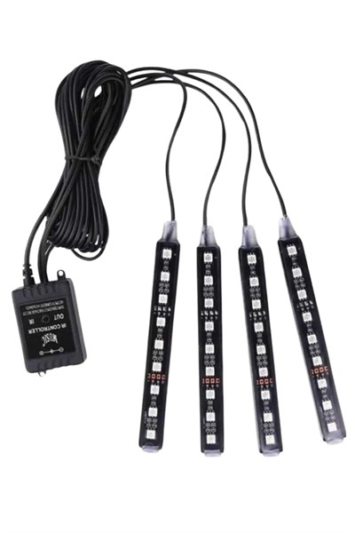 RGB Işıklı Araç İçi Aydınlatma Kumandalı 12li Led Işık Renk Değiştirebilen