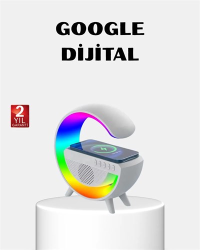 RGB Işıklı Kablosuz Şarjlı Hoparlör – FM Radyolu Akıllı Gece Lambası